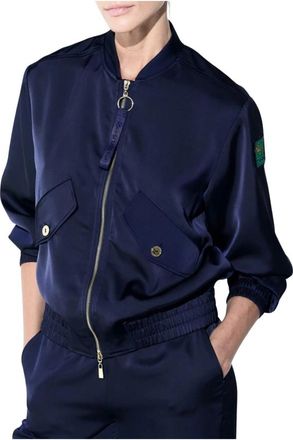 Lola Casademunt Satin Bomberjack - Dames - Bomber jackets - Blauw - L - Satijn - Jassen
