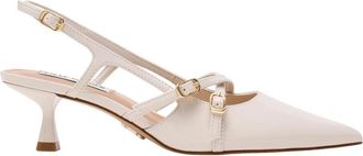 Steve Madden Slingback met verstelbare gespen - Dames - Pumps - Wit - 37 1/2 EU - Leer - Schoenen