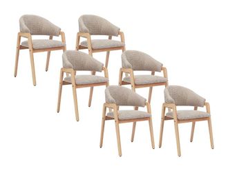 VENTE-UNIQUE.COM Set de 6 sillas tela topo