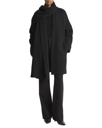 Vince Draped Wool-Blend Car Coat