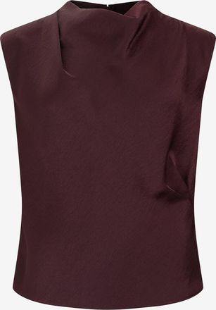 Vince Drapiertes Satin-Oberteil mit Wasserfallausschnitt