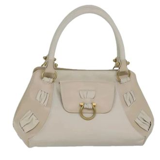 Ferragamo Pre-owned Handbags, female, White, Size: ONE SIZE Pre-owned Leather Shoulder Bag