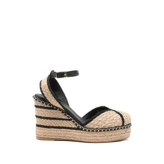 Castaner Wedges, female, Brown, Size: 10 US Striped Trim Wedge