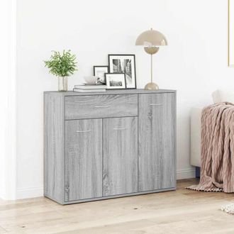 vidaXL Vidaxl - Aparador De Madera Contrachapada Gris Sonoma 88x30x70 Cm