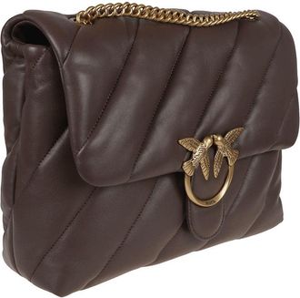 Pinko Quilted Shoulder Bag With Gold-Tone Logo Plaque