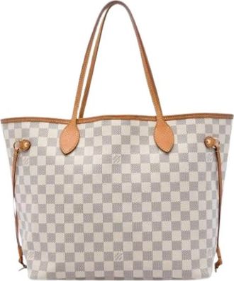 Louis Vuitton Pre-owned Neverfull MM - Dames - Vintage Shopper - Wit - ONE Size - Leer - Vintage