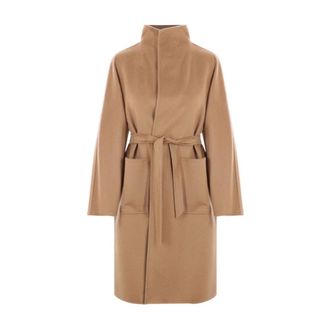 Max Mara Dames, Mantels, Bruin, Maat: S