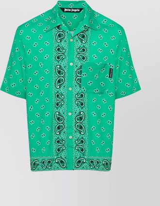 Palm Angels paisley print viscose short-sleeve bowling shirt