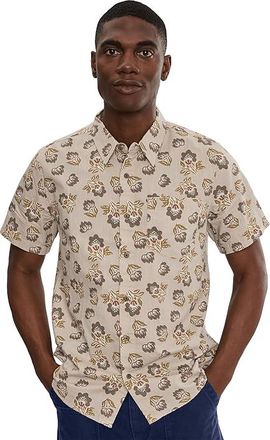 Toad&Co Fletch Short Sleeve Shirt Mens Clothing Twine Print : MD, Cotton/Chambray