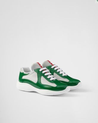 Prada Prada Americas Cup Biker Fabric Sneakers, Woman, Green, Size 35,5