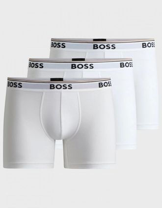 HUGO BOSS Mens BOSS Orange Power Three Pack Mens Stretch Cotton Boxer Briefs With Logos NOS - White/Grey/Black 999 - Size: 37/36/32