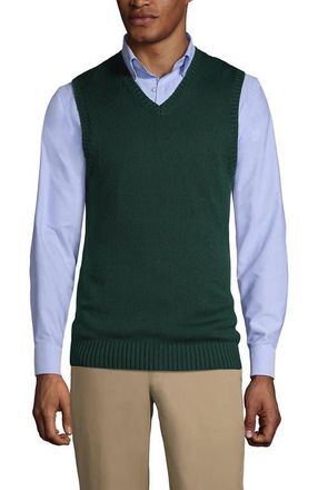 Lands End School Uniform Cotton Modal Sweater Vest in Evergreen at Nordstrom, Size X-Large