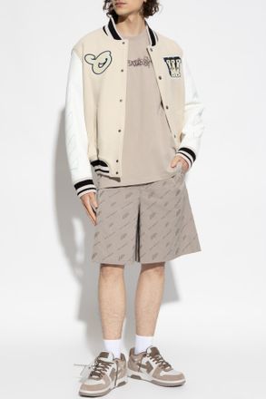 Off-white T-shirt With Logo, Mens, Beige