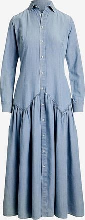 Polo Ralph Lauren Langes Chambray-Hemdkleid mit niederiger Taille