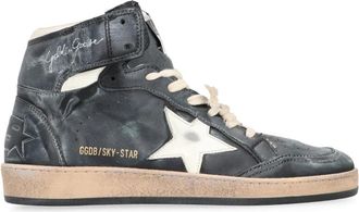 Golden Goose Sky-Star High-Top Sneakers - Heren - Sneakers - Zwart - 40 EU - Leer - Schoenen