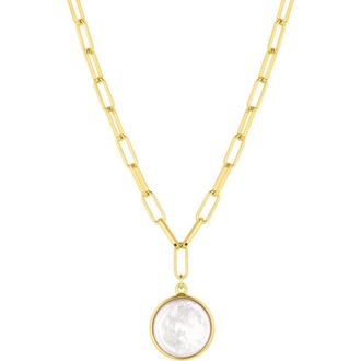 Set & Stones Capri Pearl Pendant Necklace in Gold at Nordstrom, Size 20