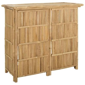 vidaXL Mesa De Bar Exterior Natural 115 X 55 X 105 Cm Bamb&uacute; Vidaxl