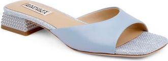 Badgley Mischka Oahu Slide Sandal in Aqua Leather at Nordstrom, Size 7.5