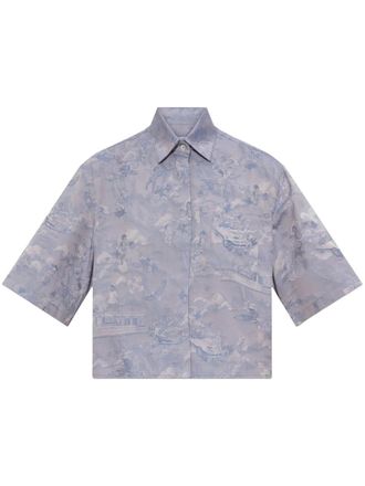 Off-white Cropped katoenen blouse met engelprint - Paars