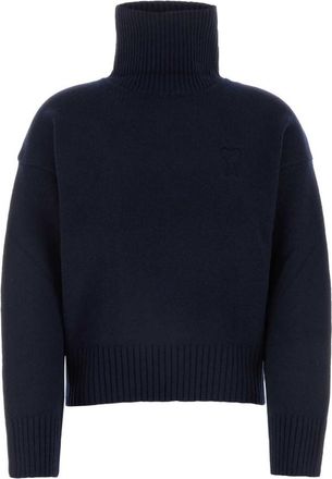 Ami Navy blue wool blend sweater