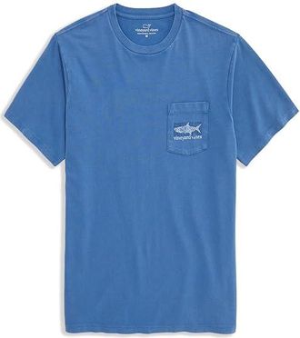 Vineyard Vines Drift-Dye Tarpon Whale Short Sleeve T-Shirts Mens T Shirt Club Blue : LG, Cotton