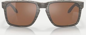 Oakley Holbrook XL - Occhiali da sole polarizzati squadrati colore venature del legno con lenti a specchio marroni-Marrone