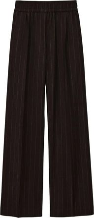 BA&SH Pantaloni Handrew gessati elasticizzati - Nero