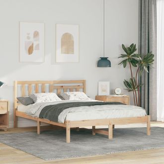Berkfield Home with Headboard Brown 120 x 190 cm Solid pine wood