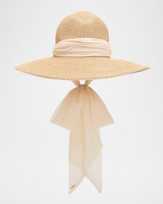 Eugenia Kim Cassidy Packable Wide-Brim Fedora with Scarf