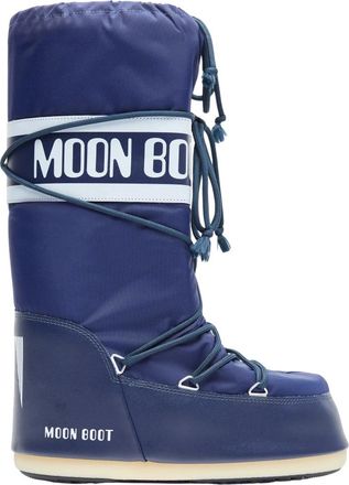 Moon Boot Logo Print Nylon Laarzen - Dames - Winterlaarzen - Blauw - 35 EU - Nylon - Schoenen