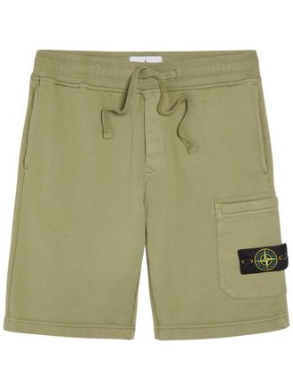Stone Island Logo Cotton Shorts - Green Light - XL