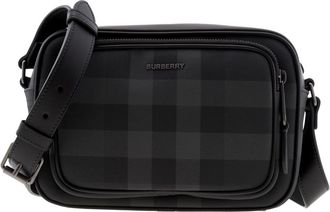 Burberry Charcoal Paddy Check Leather Messenger Bag