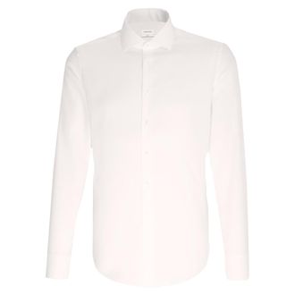 Seidensticker Seidensticker Heren Oxford Slank shirt met lange mouwen (Wit)