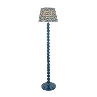 Netlighting Higgledy Gloss Blue Floor Lamp Blue Fabric Ripple Shade 35cm E27