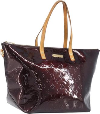 Louis Vuitton Bellevue Monogram Vernis Burgundy Patent_Leather Handbag (Pre-Owned)