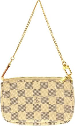 Louis Vuitton Azur White Coated Canvas Pochette Pouch (Pre-Owned)