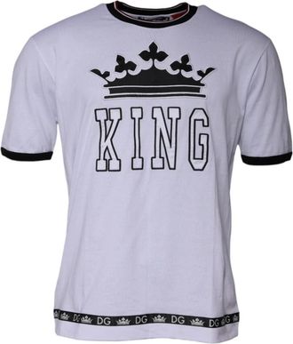 Dolce & Gabbana Jersey T-Shirt - Heren - T-shirts - Wit - XL - Katoen - Tops