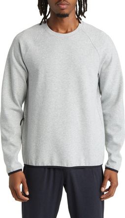 Zella Powertek Crewneck Sweatshirt in Grey Heather at Nordstrom, Size Small