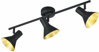 Reality Plaf&oacute;n 3 Focos E14 Nina Negro Y Oro Trio Lighting