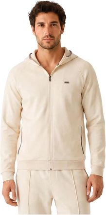 HUGO BOSS Zip-through Hoodie - Heren - Vesten met rits - Beige - L - Katoen - Hoodies & sweatvesten