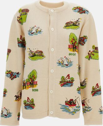 Bode Beaded Camp Cardigan