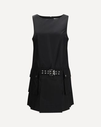 Ganni Duchesse Nylon Belted Mini Dress Female 36