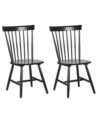 Beliani Set Di 2 Sedie Da Pranzo In Legno Colore Nero Stile Scandinavo Burges