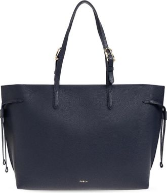 Furla Ava Large Shopper Tas - Dames - Shoppers - Blauw - ONE Size - Leer - Tassen