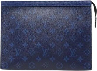 Louis Vuitton Pre-owned Pochette Voyage MM - unisex - Vintage Clutch - Blauw - ONE Size - Leer - Vintage