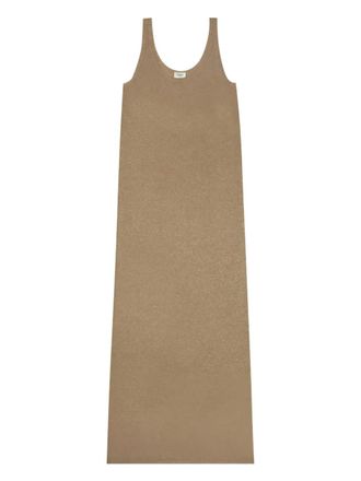 Saint Laurent Mouwloze maxi-jurk - Beige