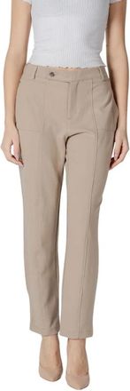 Street One Beige Viscose Tapered Leg Jeans - Dames - Straight fit broeken - Beige - XL - Broeken