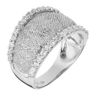 Orphelia Womens Ladies Embellished 925 Sterling Ring - Silver, Size: K - Size K