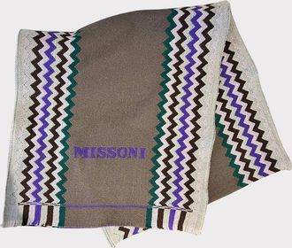 Missoni Womens Missoni ZigZag Logo Scarf Grey Purple - Size: ONE size