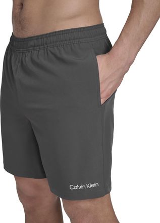 Calvin Klein Mens Volley Quick Dry Stretch Swim Trunk Swimming Trunks, Steel, L, Steel, L